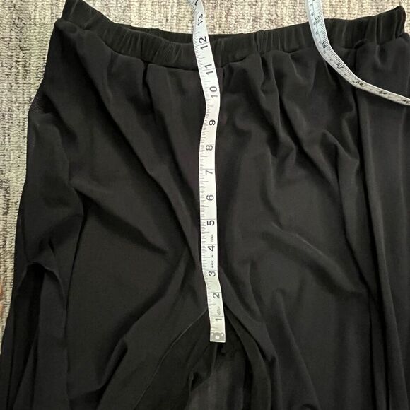 Womens Medium Wide Leg Pants Black Pull On Elastic Sheer Lined USA Flowy NWOT - Picture 6 of 7